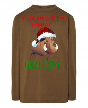 Longsleeve święta nadruk Byłem Grzeczny Rozm.XL