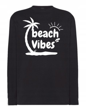 Longsleeve wakacyjny nadruk Beach Vibes r.XL