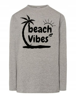 Longsleeve wakacyjny nadruk Beach Vibes r.XXL