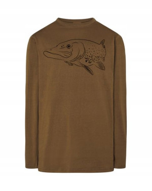 Longsleeve WĘDKARSKI nadruk RYBA SZCZUPAK r.XL