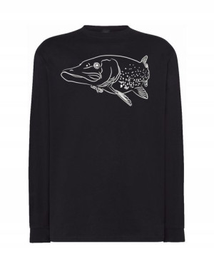 Longsleeve WĘDKARSKI nadruk RYBA SZCZUPAK r.XL