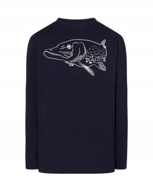Longsleeve WĘDKARSKI nadruk RYBA SZCZUPAK r.XS