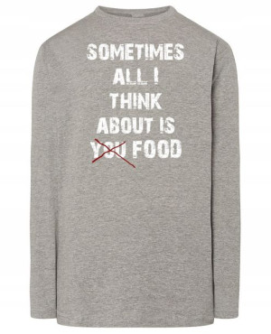 Longsleeve zabawny nadruk napis JEDZENIE r.S