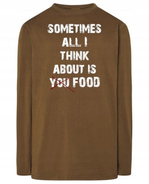 Longsleeve zabawny nadruk napis JEDZENIE r.XL
