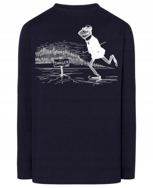 Longsleeve zabawny nadruk ŻABA NA ŁYŻWACH r.4XL