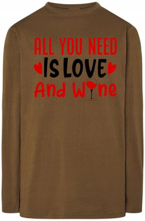 Love and Wine Walentynki Longsleeve Nadruk r.L