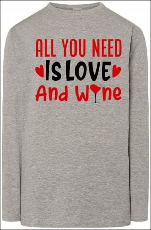 Love and Wine Walentynki Longsleeve Nadruk r.S
