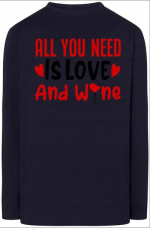 Love and Wine Walentynki Longsleeve Nadruk r.S