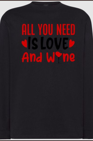 Love and Wine Walentynki Longsleeve Nadruk r.XL