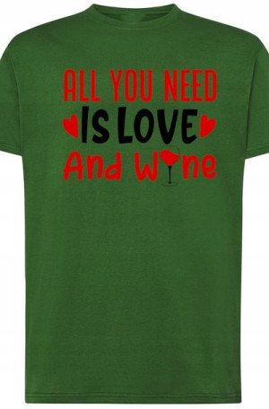 Love and Wine Walentynki T-Shirt Nadruk r.3XL