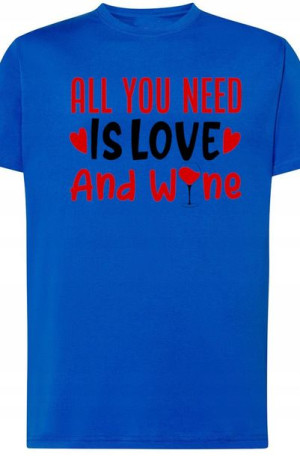 Love and Wine Walentynki T-Shirt Nadruk r.XL