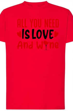 Love and Wine Walentynki T-Shirt Nadruk r.XL