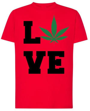 LOVE WEED T-shirt Męski Modny Lato Rozm.M