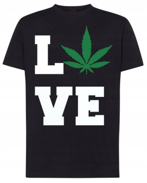 LOVE WEED T-shirt Męski Modny Lato Rozm.M