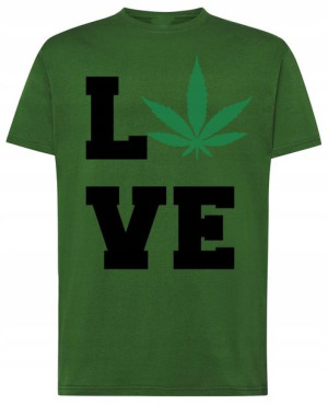 LOVE WEED T-shirt Męski Modny Lato Rozm.XXL