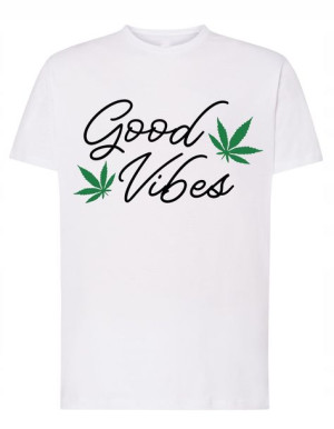 Marihuana T-shirt Męski Good Vibes Modny Rozm.4XL