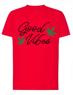 Marihuana T-shirt Męski Good Vibes Modny Rozm.4XL