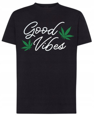 Marihuana T-shirt Męski Good Vibes Modny Rozm.L