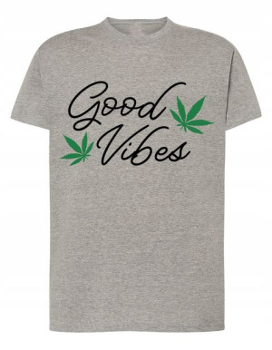 Marihuana T-shirt Męski Good Vibes Modny Rozm.S