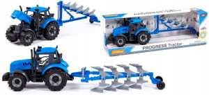 Traktor rolniczy z pługiem do orania farma rolnik