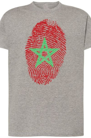 Maroko Flaga Odcisk Palca T-Shirt Męski Rozm.3XL