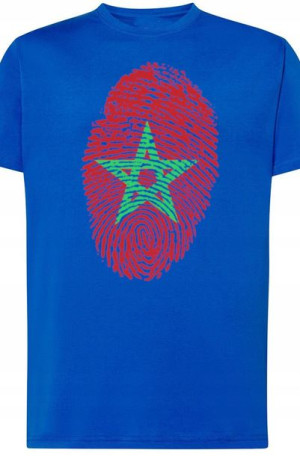 Maroko Flaga Odcisk Palca T-Shirt Męski Rozm.4XL
