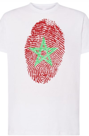 Maroko Flaga Odcisk Palca T-Shirt Męski Rozm.M