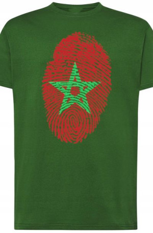 Maroko Flaga Odcisk Palca T-Shirt Męski Rozm.S