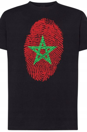 Maroko Flaga Odcisk Palca T-Shirt Męski Rozm.XXL