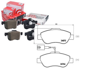Klocki Hamulcowe Fiat 500 1.3d 07- Przód Brembo