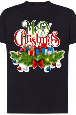 Merry Christmas Świąteczny T-shirt Nadruk Rozm.5XL
