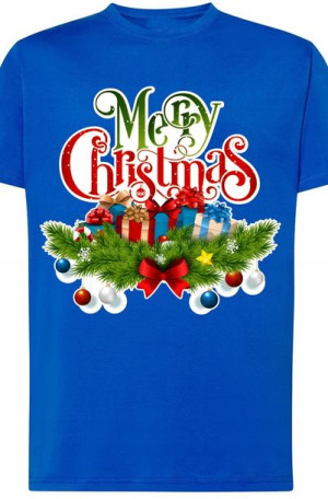 Merry Christmas Świąteczny T-shirt Nadruk Rozm.XS