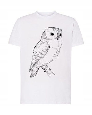 Męski T-Shirt koszulka nadruk SOWA Rozm.XL