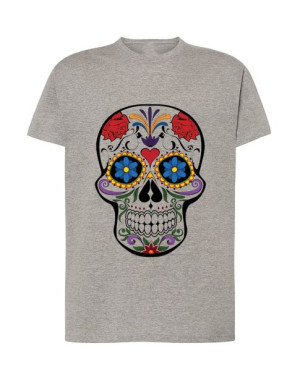 Męski T-shirt Nadruk Kolorowa Czaszka Rozm.m