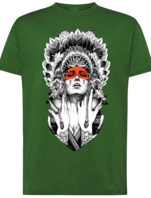 Męski T-shirt Piękna Indianka Modny Nadruk R.3XL