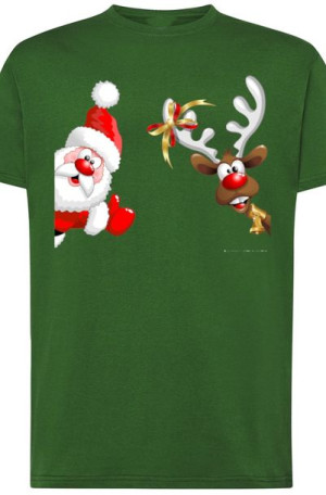 Mikołaj Renifer Świąteczny T-Shirt Nadruk r.XXL