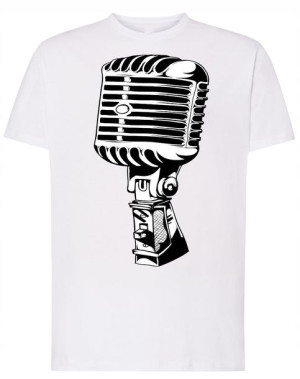 Mikrofon T-shirt Modny Męski Nadruk Rozm.L