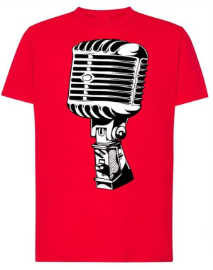 Mikrofon T-shirt Modny Męski Nadruk Rozm.XS