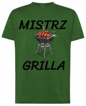 Mistrz GRILLA T-shirt Modny Śmieszny Rozm.3XL
