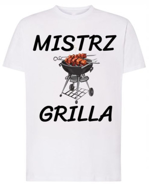 Mistrz GRILLA T-shirt Modny Śmieszny Rozm.S
