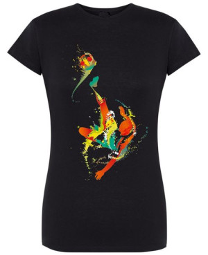 Modny T-Shirt Kolorowy nadruk Piłkarz R.M