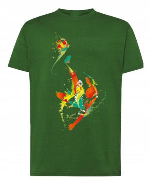 Modny T-Shirt Kolorowy nadruk Piłkarz R.S