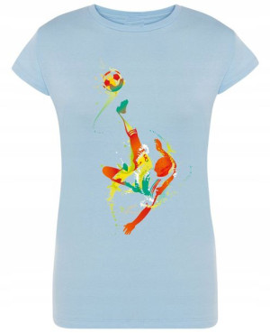 Modny T-Shirt Kolorowy nadruk Piłkarz R.S