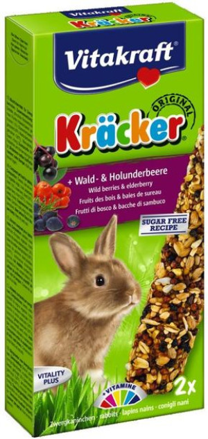 KOLBA DLA KRÓLIKA, owoce leśne i czarny bez - VITAKRAFT KRACKER - 2szt