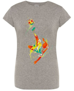 Modny T-Shirt Kolorowy nadruk Piłkarz R.XL