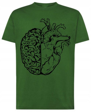 Mózg I Serce Modny T-shirt Nadruk Lato Rozm.XL