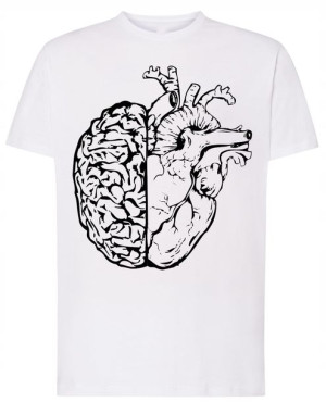 Mózg I Serce Modny T-shirt Nadruk Lato Rozm.XL