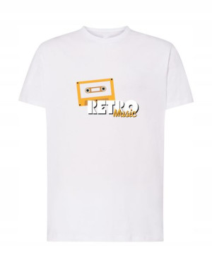 Muzyczny T-Shirt nadruk kaseta RETRO Music r.S