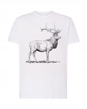 Myśliwski T-shirt Męski Nadruk Jeleń Rozm 5xl