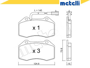 Klocki Hamulcowe Alfa Mito 1,4tb 08- Metelli